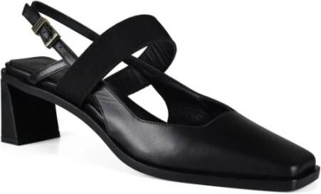 Anest Collective Zwarte leren slingback sandalen Black Dames