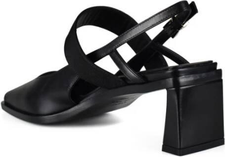 Anest Collective Zwarte leren slingback sandalen Black Dames