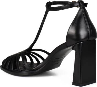 Anest Collective Zwarte Leren Spider Sandalen Black Dames