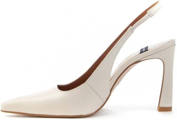 Angel Alarcon Blokhak Slingback Leren Schoenen White Dames