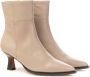 Angel Alarcon Elegante Leren Enkellaars met Hak Beige Dames - Thumbnail 2