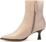 Angel Alarcon Elegante Leren Enkellaars met Hak Beige Dames - Thumbnail 4