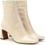 Angel Alarcon Leren enkellaars met hak Beige Dames - Thumbnail 7