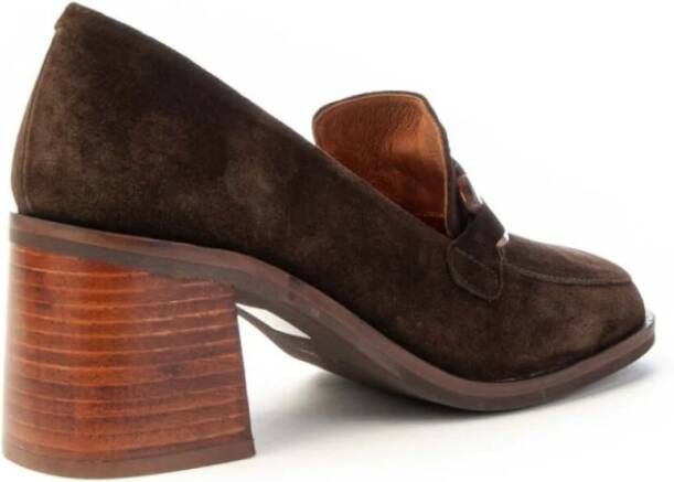 Angel Alarcon Suède Blokhak Loafer Vrouwen Brown Dames