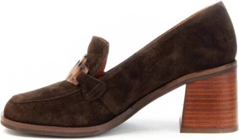 Angel Alarcon Suède Blokhak Loafer Vrouwen Brown Dames