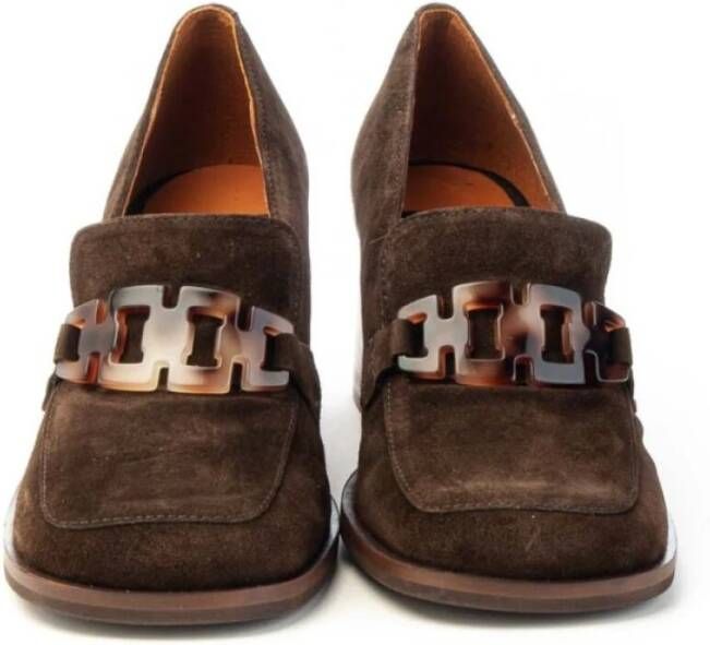 Angel Alarcon Suède Blokhak Loafer Vrouwen Brown Dames