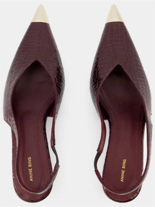 Anine Bing Burgundy Kalfsleer Pumps Red Dames