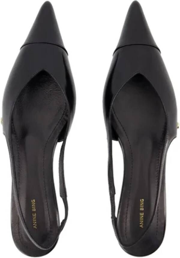 Anine Bing Leather flats Black Dames