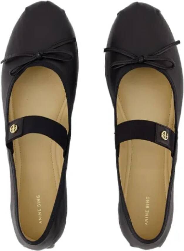 Anine Bing Leather flats Black Dames