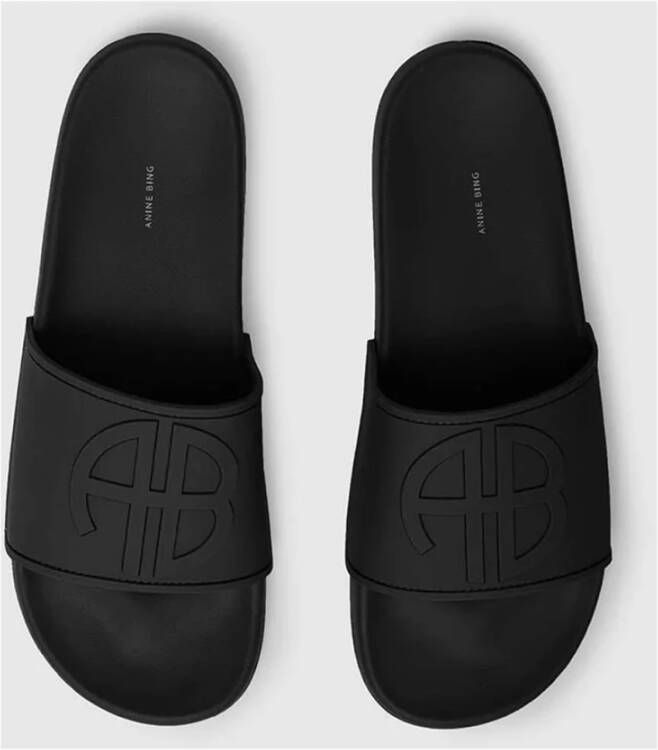 Anine Bing Stijlvolle Slides voor Zomeroutfits Black Dames