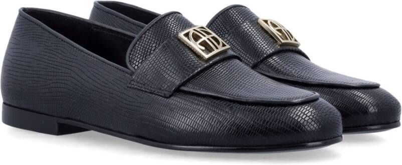 Anine Bing Zwarte Gesloten Leren Loafers Black Dames