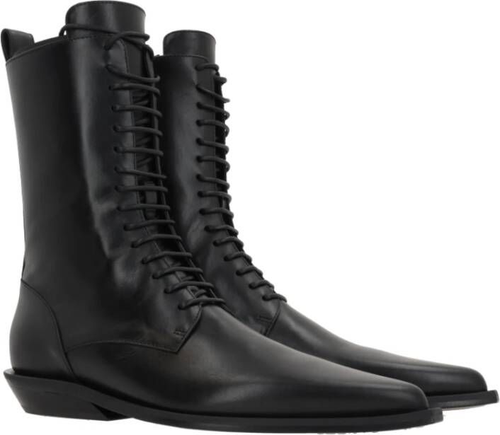 Ann Demeulemeester Zwarte leren veterschoen Black Dames