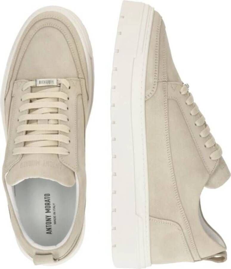 Antony Morato Beige Suède Sneaker met Unieke Details Beige Heren