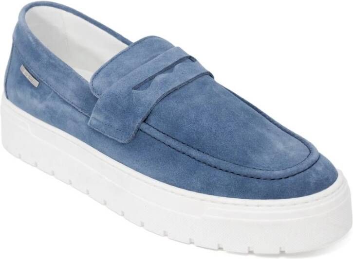 Antony Morato Blauwe Leren Mocassins Lente Zomer Heren Blue Heren