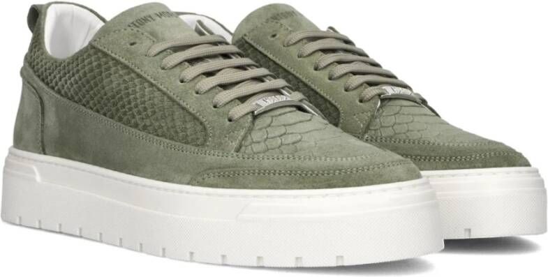 Antony Morato Groene Suède Lage Sneakers Mmfw01664 Green Heren