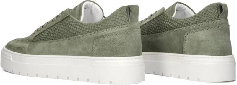 Antony Morato Groene Suède Lage Sneakers Mmfw01664 Green Heren