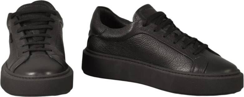 Antony Morato Leren Sneakers met Rubberen Zool Black Heren