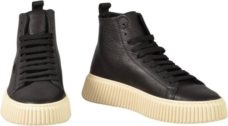 Antony Morato Leren Sneakers met Rubberen Zool Black Heren