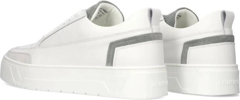 Antony Morato Witte Leren Sneakers met Groene Suède Panelen White Heren