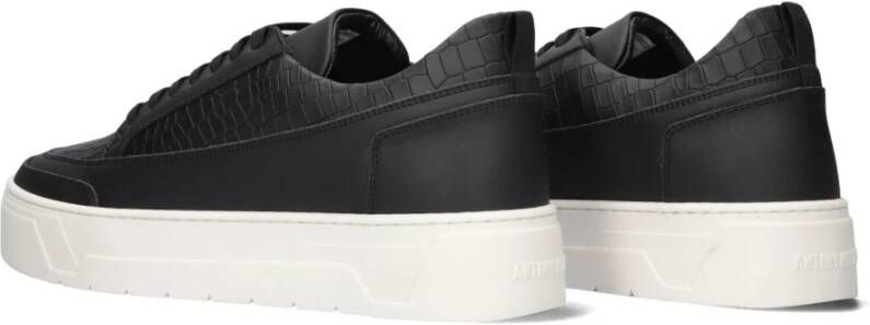 Antony Morato Zwarte Krokoprint Lage Sneakers Black Heren