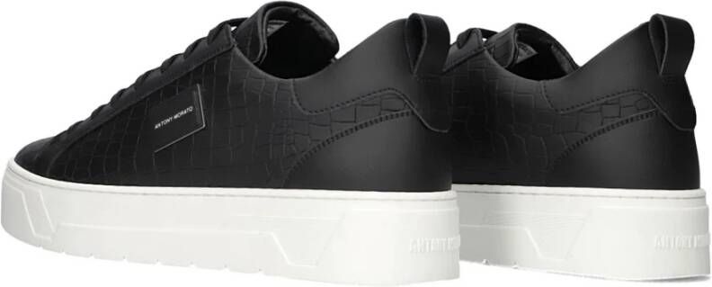 Antony Morato Zwarte Leren Bold Sneakers Black Heren