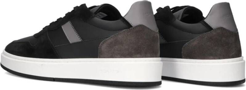 Antony Morato Zwarte Leren Lage Sneakers Black Heren