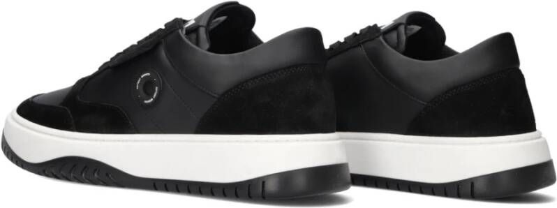 Antony Morato Zwarte Leren Lage Sneakers Black Heren