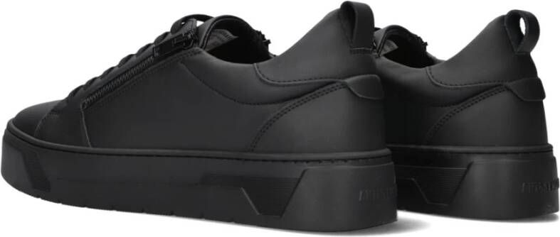 Antony Morato Zwarte Leren Lage Sneakers Black Heren