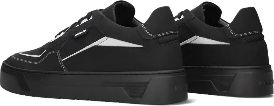 Antony Morato Zwarte Leren Lage Sneakers Black Heren