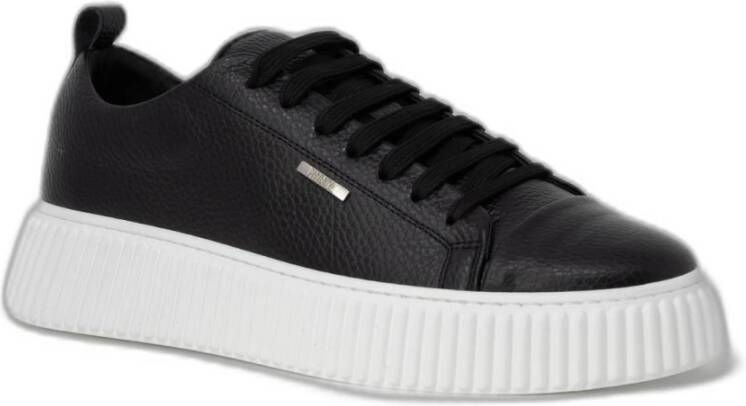 Antony Morato Zwarte Leren Sportieve Sneakers Black Heren