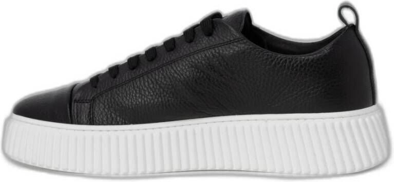 Antony Morato Zwarte Leren Sportieve Sneakers Black Heren