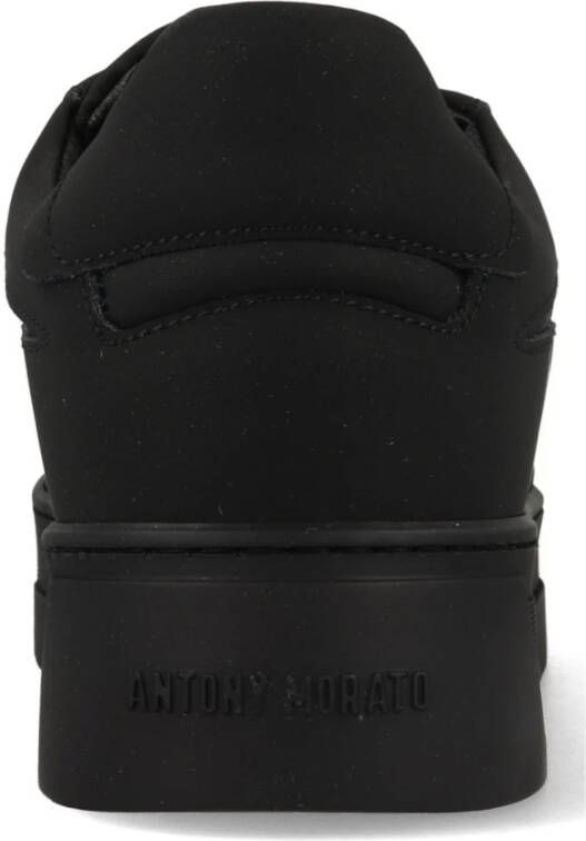 Antony Morato Zwarte Nubuck Leren Sneakers Black Heren