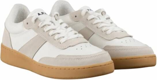 A.p.c. Faux Leather Sneakers Beige Heren