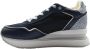 Apepazza Navy Silver Sneakers Mid-High Style Black Dames - Thumbnail 2