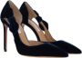 Aquazzura Blauwe Velvet Puntige Neus Stiletto Pomp Blue Dames - Thumbnail 2