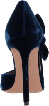 Aquazzura Blauwe Velvet Puntige Neus Stiletto Pomp Blue Dames