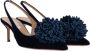 Aquazzura Blauwe Velvet Slingback Pumps met Pom-Pom Blue Dames - Thumbnail 2