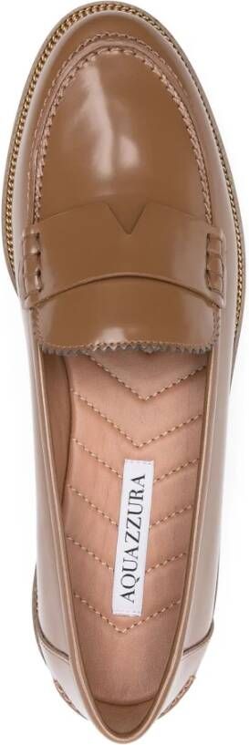 Aquazzura Bruine Elegante Gesloten Loafers Brown Dames