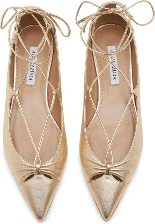 Aquazzura Elegante Ballet Flats voor Vrouwen Yellow Dames