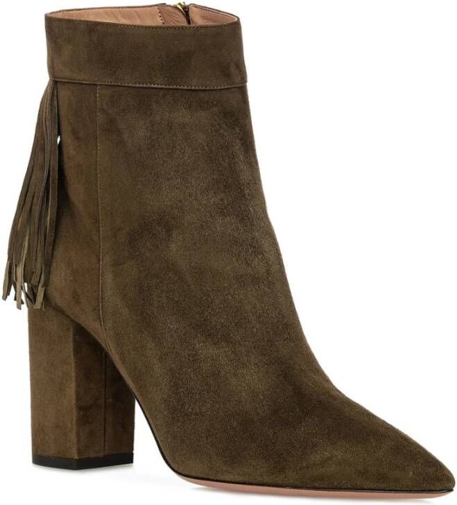 Aquazzura Elegante Suède Mid-Calf Laarzen Green Dames