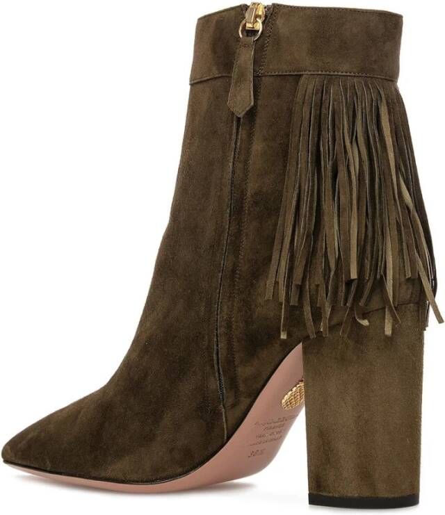 Aquazzura Elegante Suède Mid-Calf Laarzen Green Dames