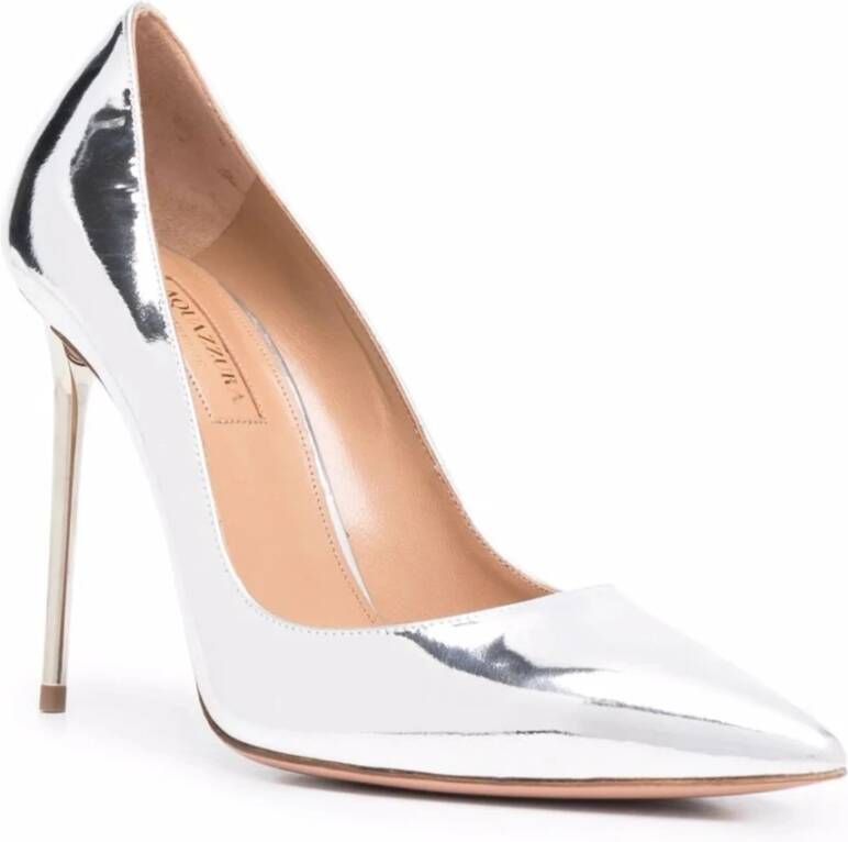 Aquazzura Elegante Zilveren Hoge Hakken Pumps Gray Dames