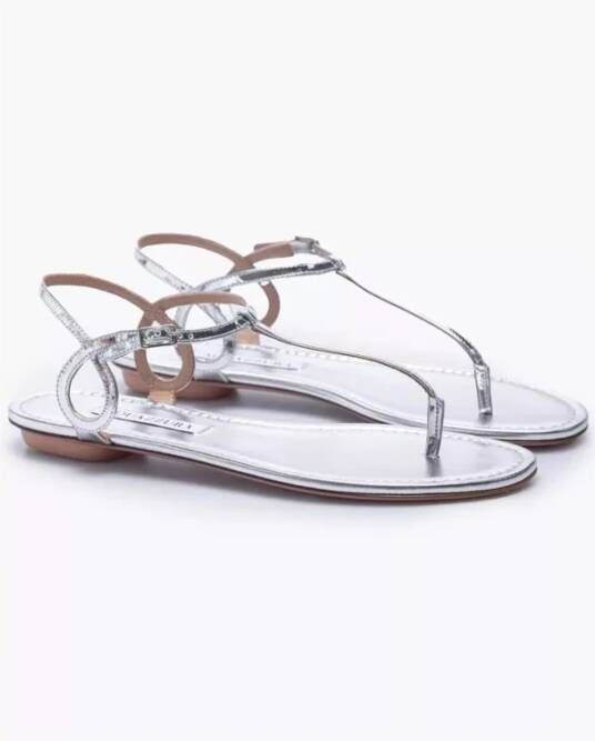 Aquazzura Flat Sandals Gray Dames