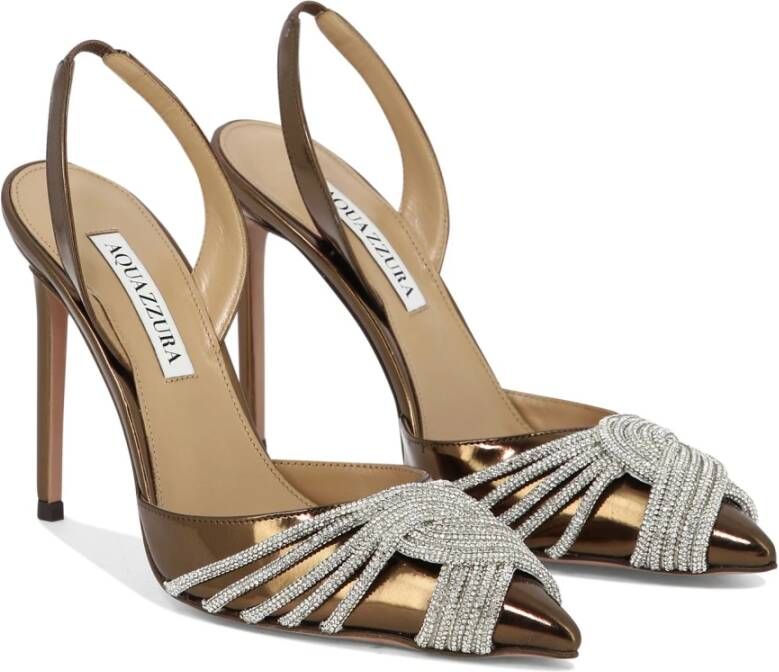 Aquazzura Gatsby Slingbacks Synthetisch Leer Brown Dames