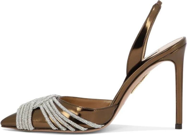 Aquazzura Gatsby Slingbacks Synthetisch Leer Brown Dames