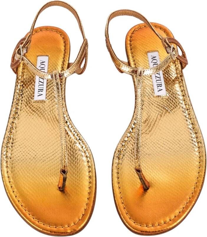 Aquazzura Gouden Flip-Flop Sandalen Yellow Dames