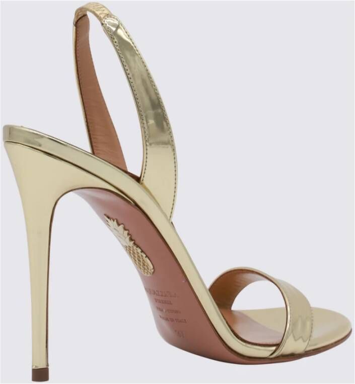 Aquazzura Gouden leren slingback stiletto sandalen Yellow Dames