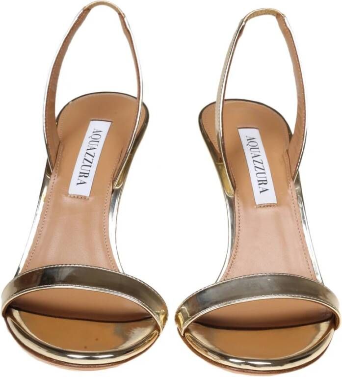 Aquazzura Gouden Metallic Kalfsleren Stiletto Sandalen Yellow Dames