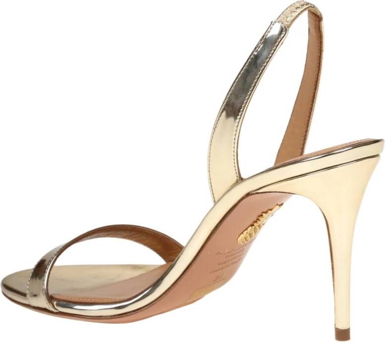 Aquazzura Gouden Metallic Kalfsleren Stiletto Sandalen Yellow Dames