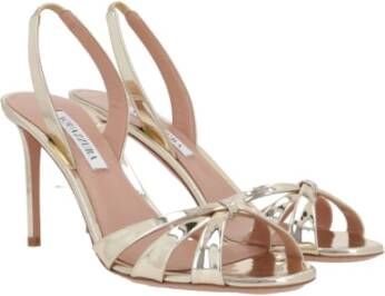 Aquazzura Gouden spiegeleffect stiletto sandalen Yellow Dames